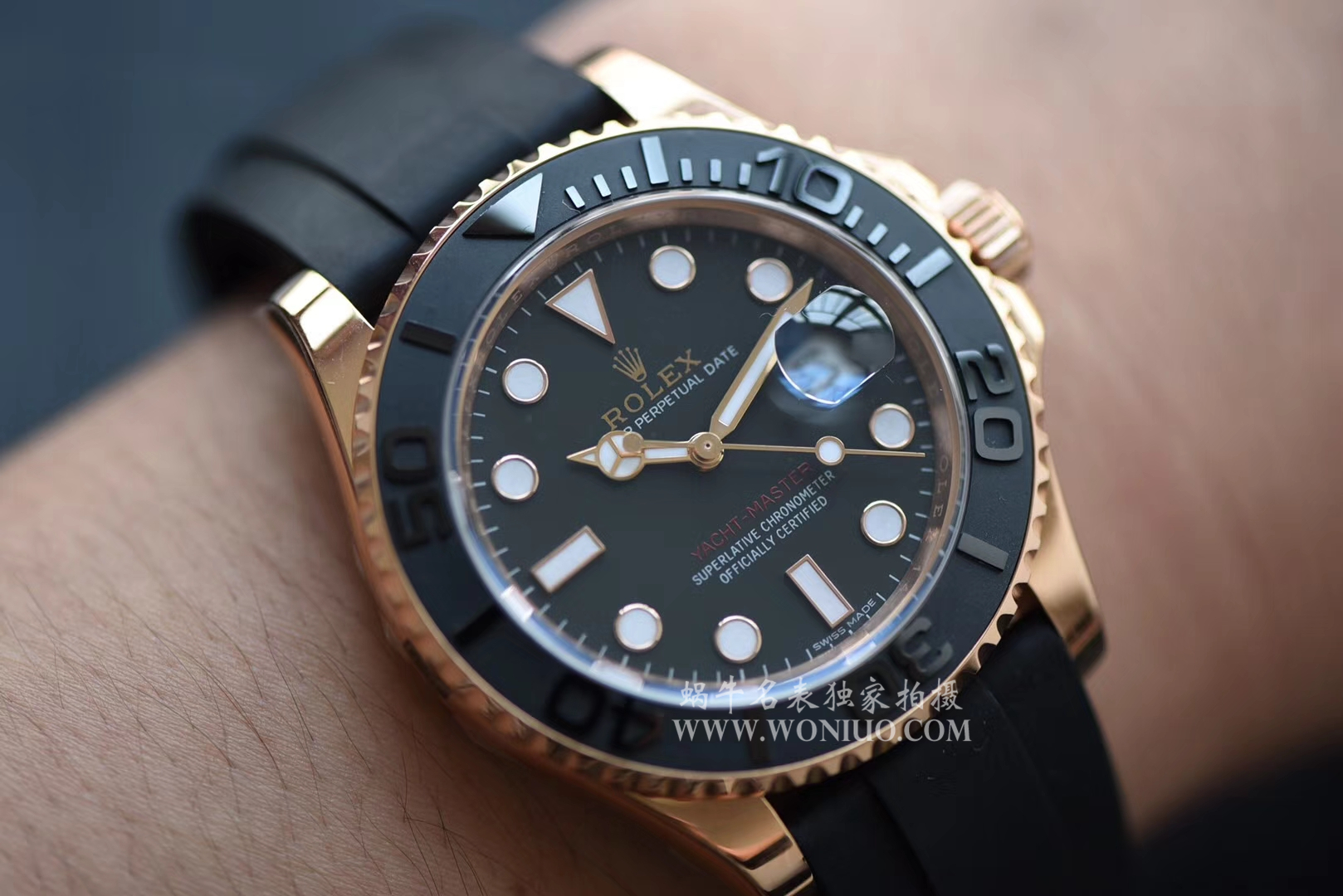 【独家视频测评NOOB厂1:1高仿手表】劳力士游艇名仕型系列116655-Oysterflex bracelet金壳腕表  