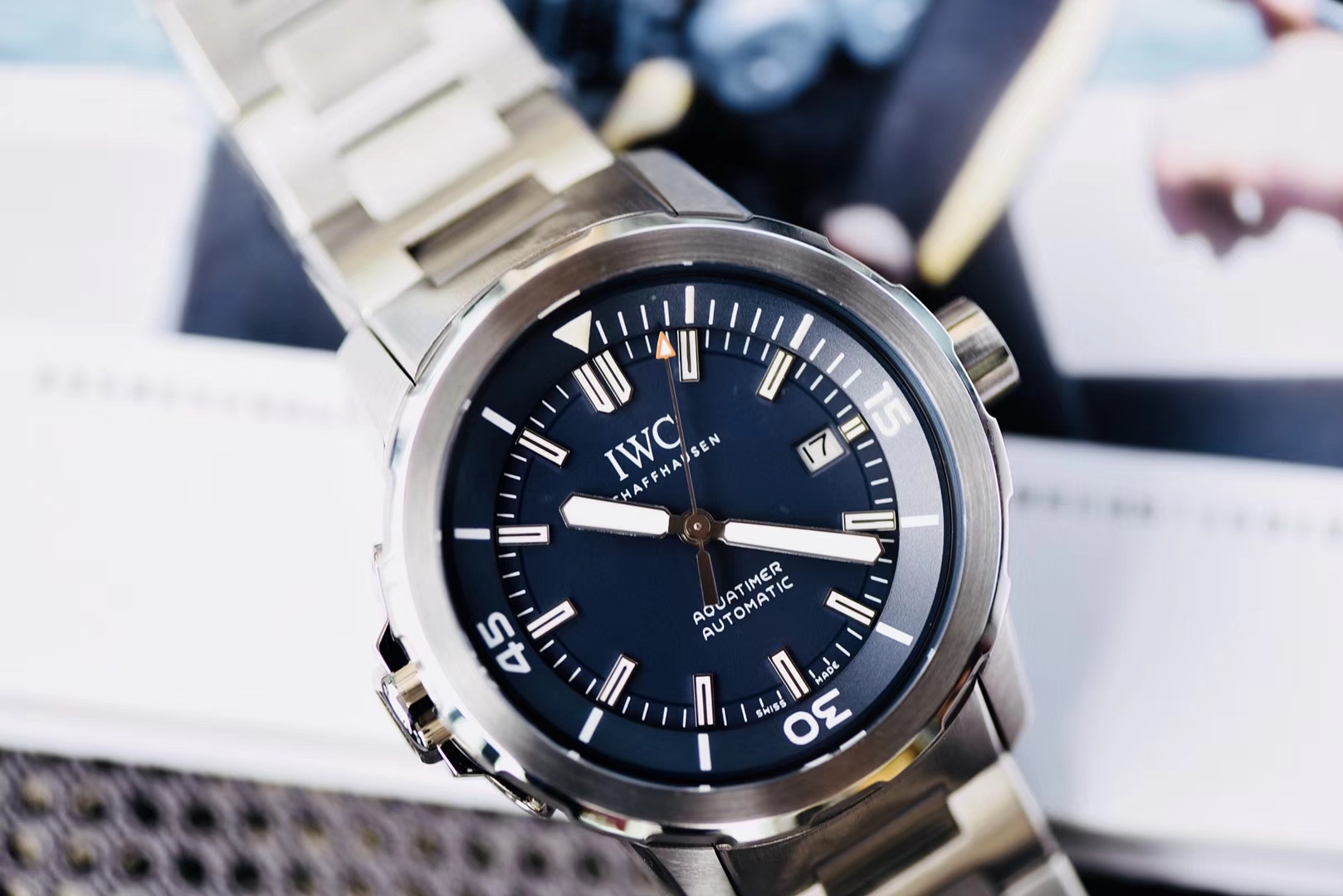 【独家视频测评1:1超A高仿手表】万国海洋时计系列CHRONOGRAPH计时IW329001腕表 / WG165