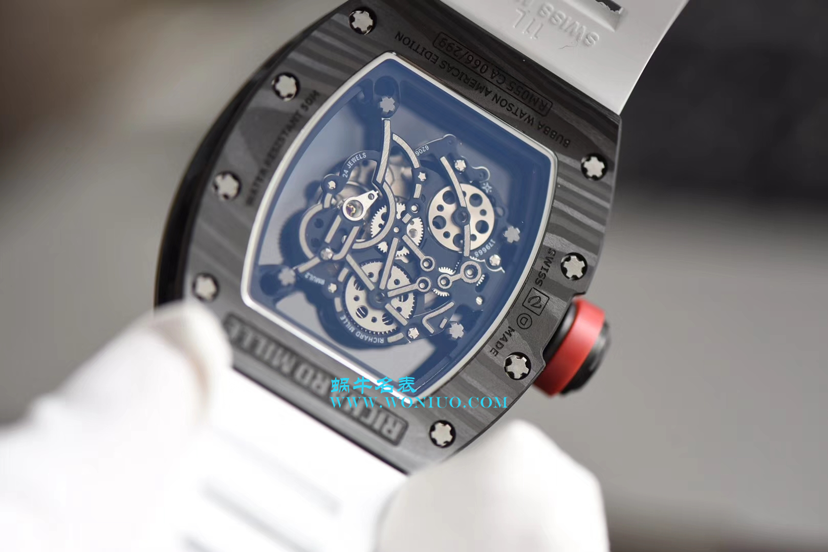 【KV一比一超A高仿手表】理查德.米勒RICHARD MILLE男士系列RM 055碳纤维白面橡胶带新款 / RM 055C