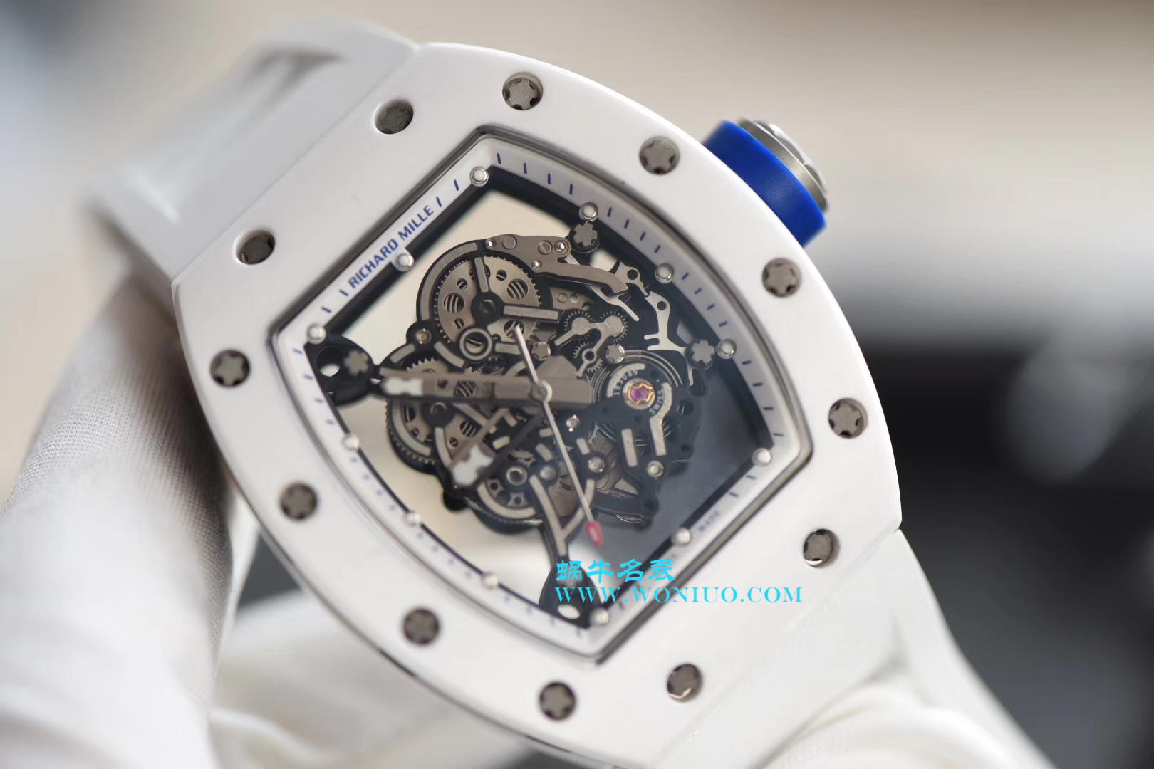 【KV一比一超A高仿手表】理查德.米勒RICHARD MILLE男士系列RM 055白陶瓷白面橡胶带新款腕表 / RM 055D