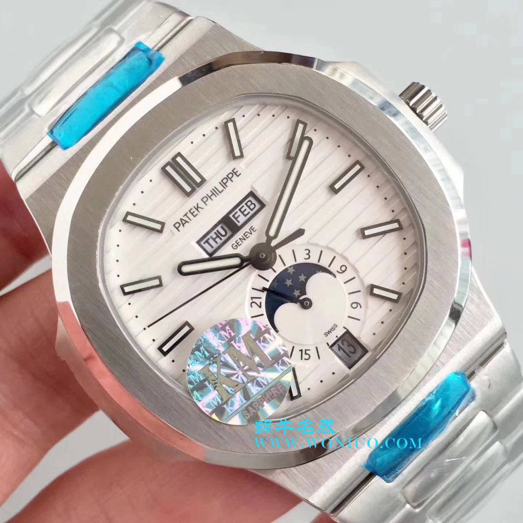 【KM1:1超A高仿复刻手表】百达翡丽运动系列鹦鹉螺月相5726/1A-010腕表 