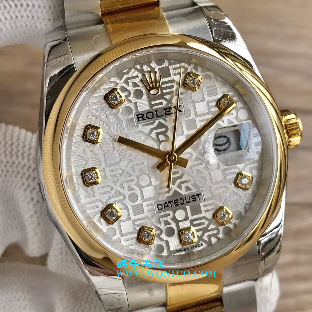 【DJ一比一超高仿手表】劳力士36日志型系列116233、116203、116233黑盘镶钻蚝式表带腕表 / R069
