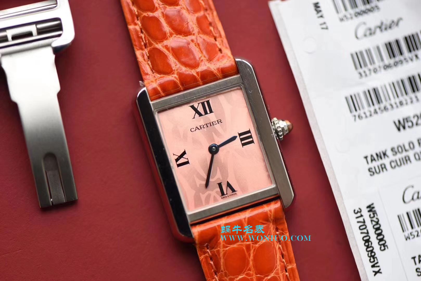 【独家视频测评K11厂一比一超A高仿手表】卡地亚坦克系列 W5200000 粉面女士石英腕表 / KAD008