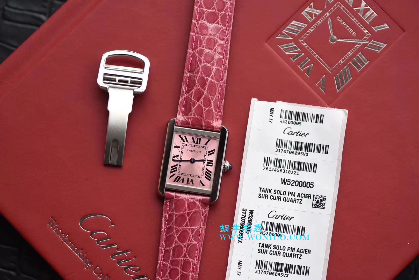 【独家视频测评K11厂一比一超A高仿手表】卡地亚坦克系列 W5200000 粉面女士石英腕表 / KAD008