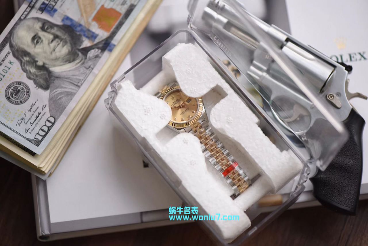 【包金款】劳力士女装日志型复刻高仿179173（条钉）279173（钻钉）香槟面腕表 / R250