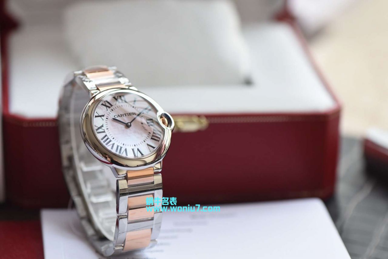 V6工厂～顶级复刻高仿蓝气球鼻祖工厂女装36MM直径间金石英款美艳天然贝母表面 / K171