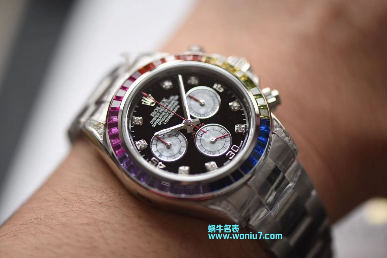 【台湾厂一比一超A克隆高仿手表】劳力士宇宙计型彩虹迪通拿系列116595 RBOW腕表 / R243