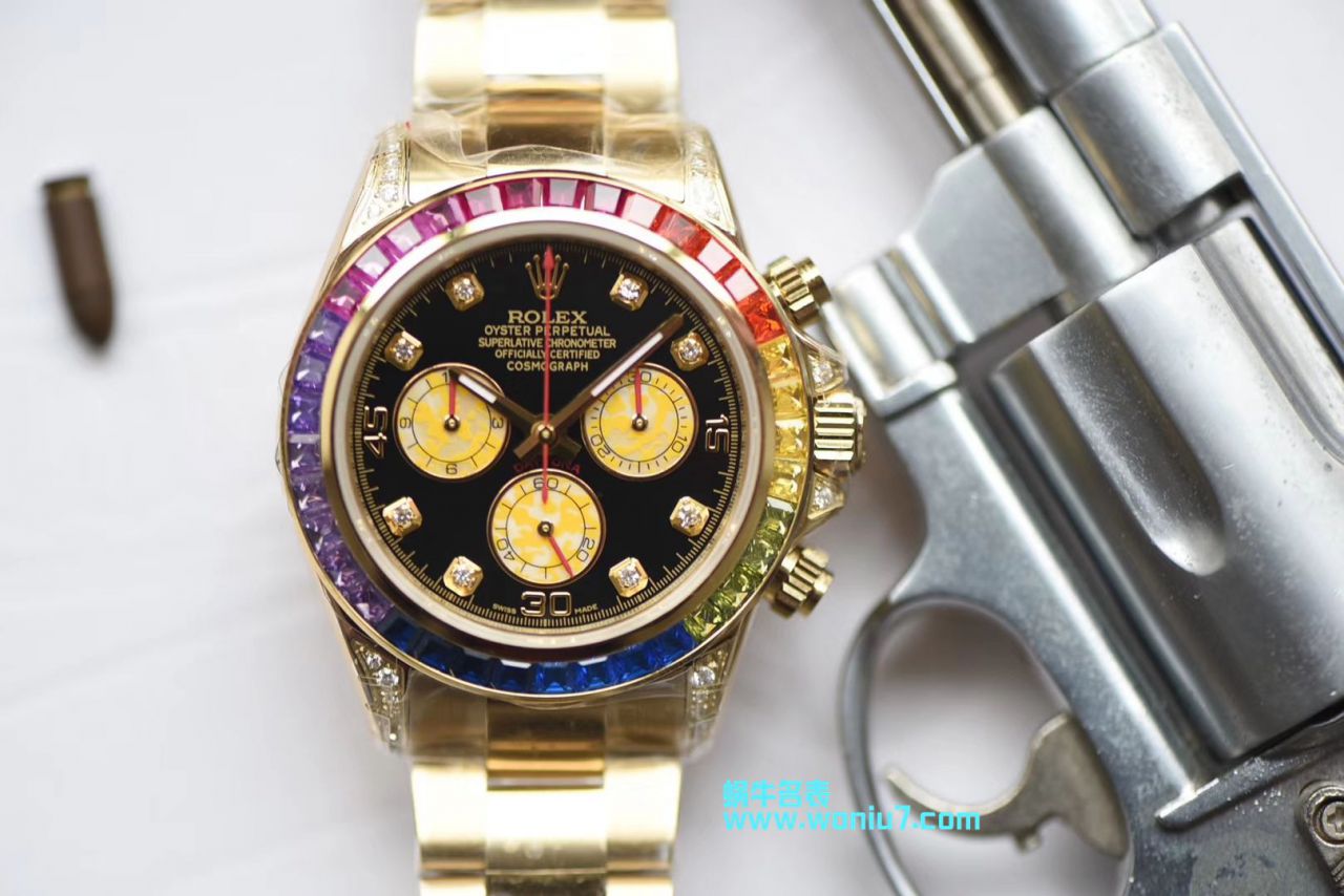 【台湾厂一比一超A克隆高仿手表】劳力士宇宙计型彩虹迪通拿系列116595 RBOW腕表 / R243