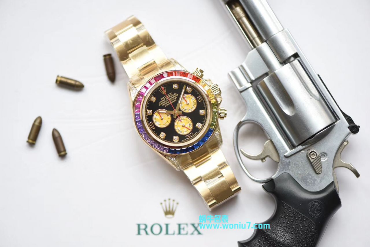 【台湾厂一比一超A克隆高仿手表】劳力士宇宙计型彩虹迪通拿系列116595 RBOW腕表 / R243