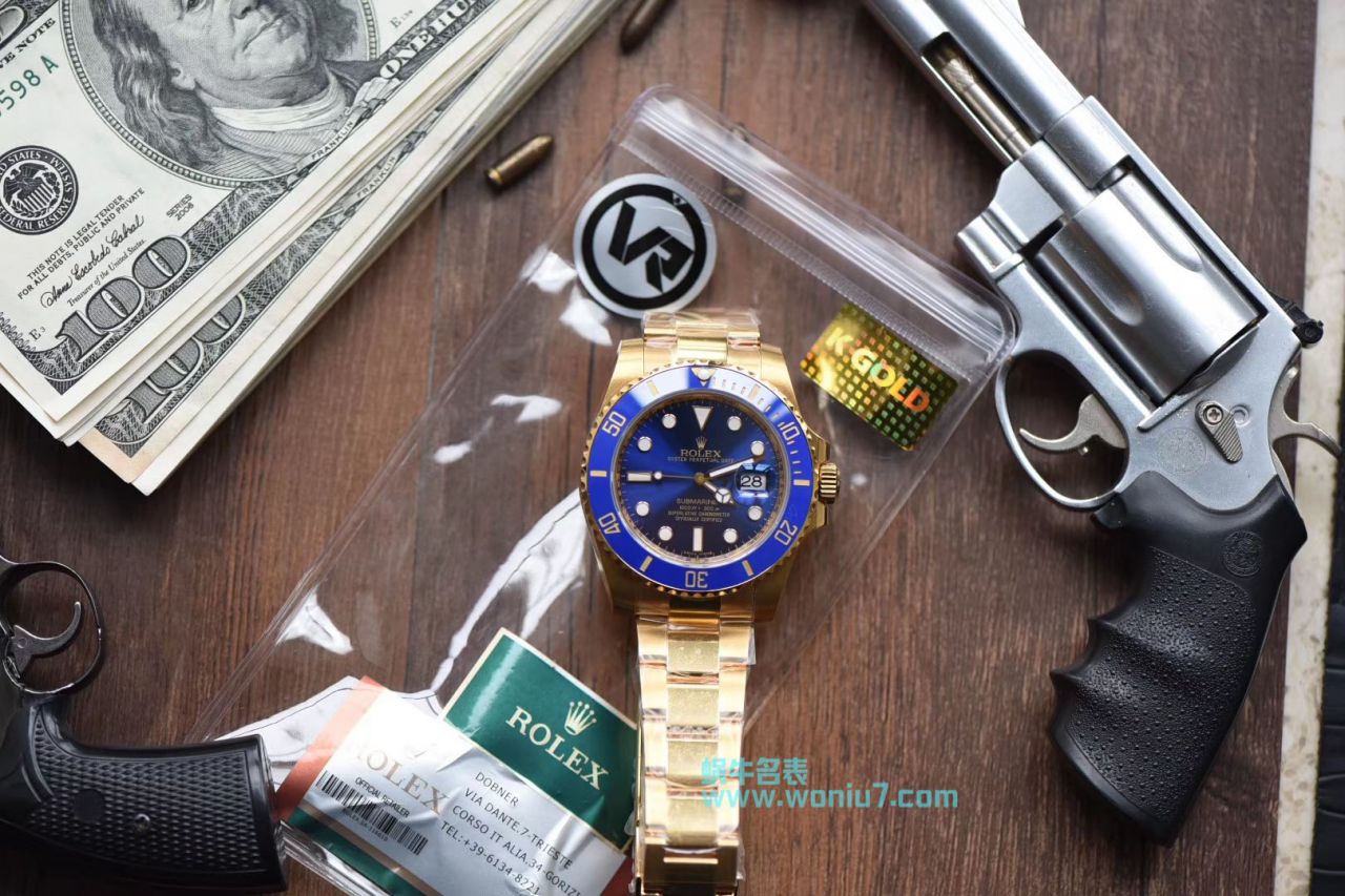 【VR全包真18K黄金款】劳力士潜航者型一比一复刻高仿116618LB-97208腕表 / R262