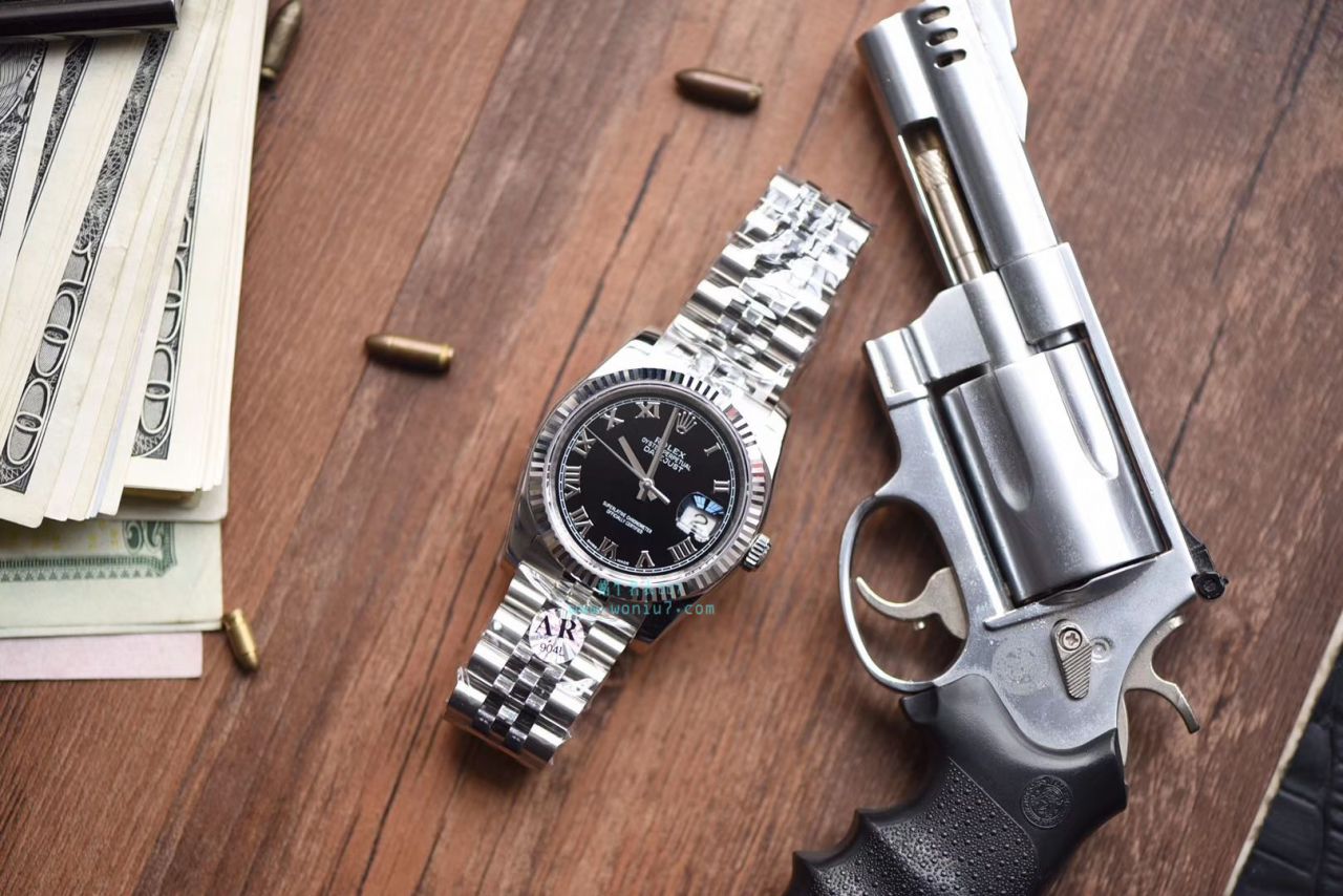 劳力士日志型系列116234-63200黑罗马盘腕表【AR1:1超A克隆高仿手表】 / R265