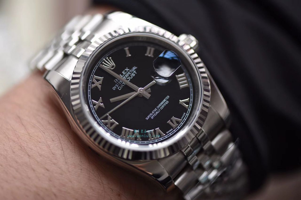 劳力士日志型系列116234-63200黑罗马盘腕表【AR1:1超A克隆高仿手表】 / R265