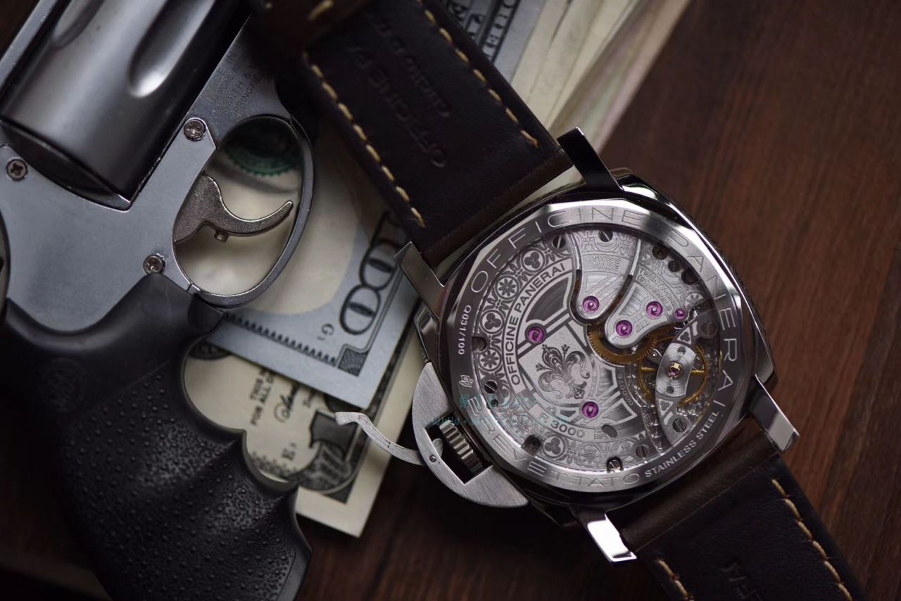 【V9一比一顶级复刻高仿手表】沛纳海LUMINOR系列 PAM00972雕花腕表 / PAM972
