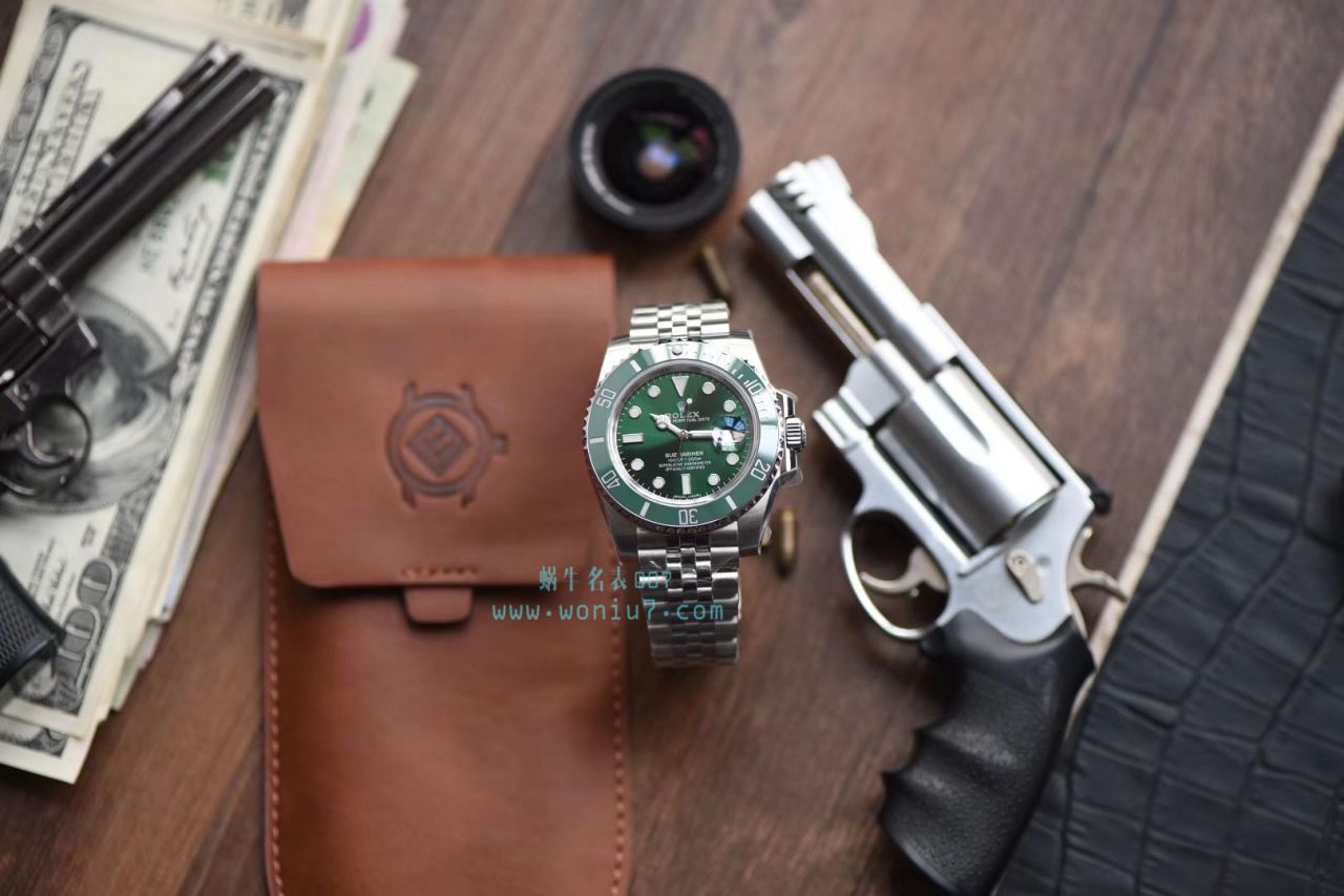 【V9厂出品，搭配五珠链】劳力士潜航者型顶级复刻高仿116610LN-97200 黑盘腕表(黑水鬼)、116610LV-97200 绿盘腕表(绿水鬼) / R268