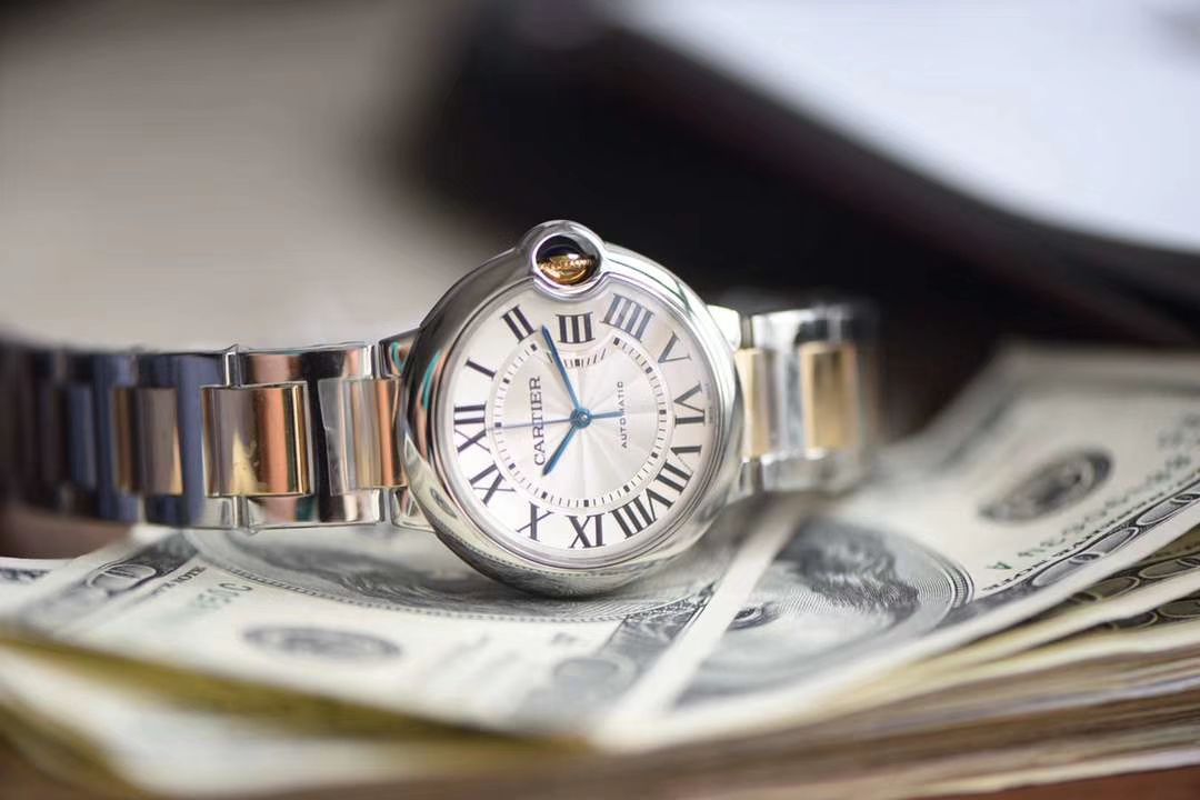 卡地亚蓝气球系列W6920047腕表女装36毫米【V9顶级复刻高仿手表】V9厂18K包金蓝气球间金款 / K203