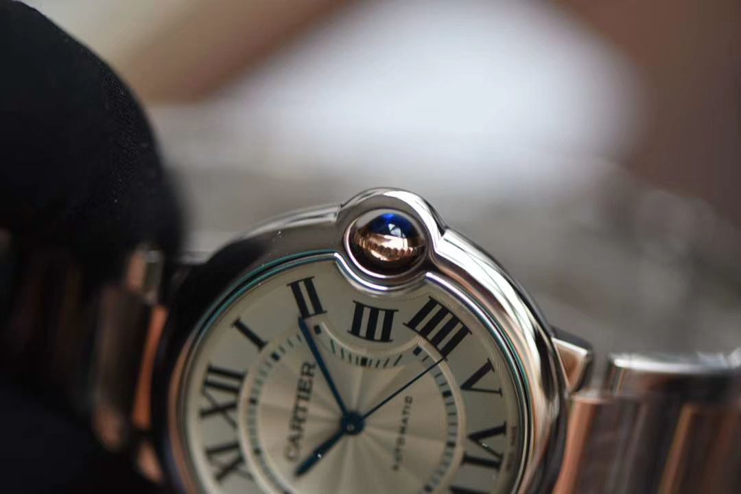 卡地亚蓝气球系列W2BB0003腕表36毫米玫瑰金女装【V9厂18K包金复刻高仿卡地亚蓝气球间金款】 / K206