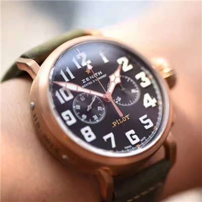 视频评测真力时飞行员系列29.2430.4069/21.C800腕表【XF新品1:1精仿手表：好莱坞大片青铜骑士杀到】