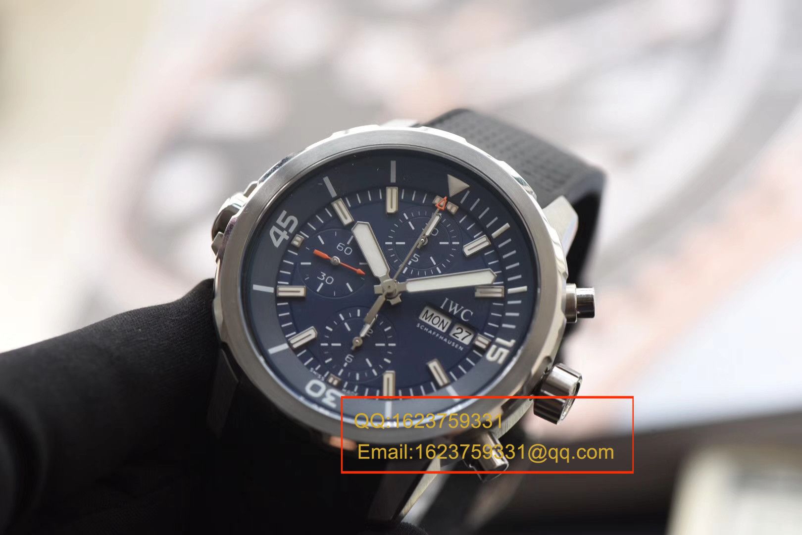 视频评测IWC万国表海洋时计系列IW376805腕表一比一个精仿手表【万国海洋计时系列 雅克-伊夫 库斯托探险之旅特别版】 / WGBD307MM