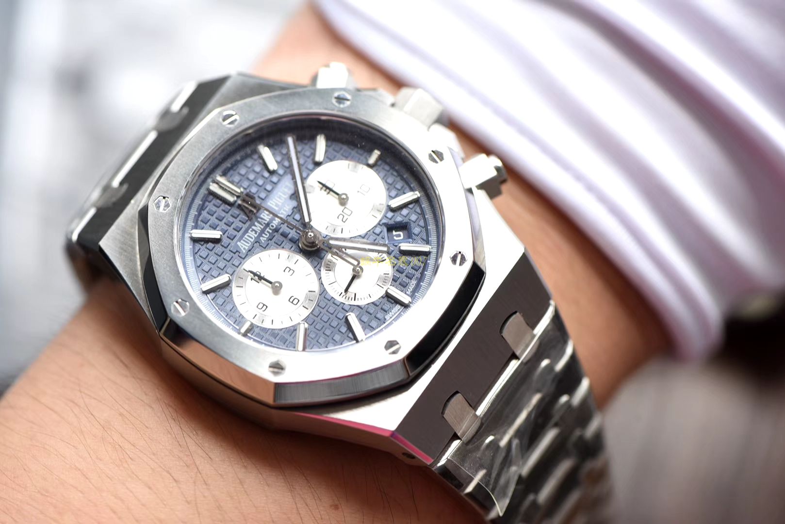 视频评测爱彼皇家橡树系列26331ST.OO.1220ST.01腕表一比一高仿手表【OM厂皇家橡树计时】 / AP158