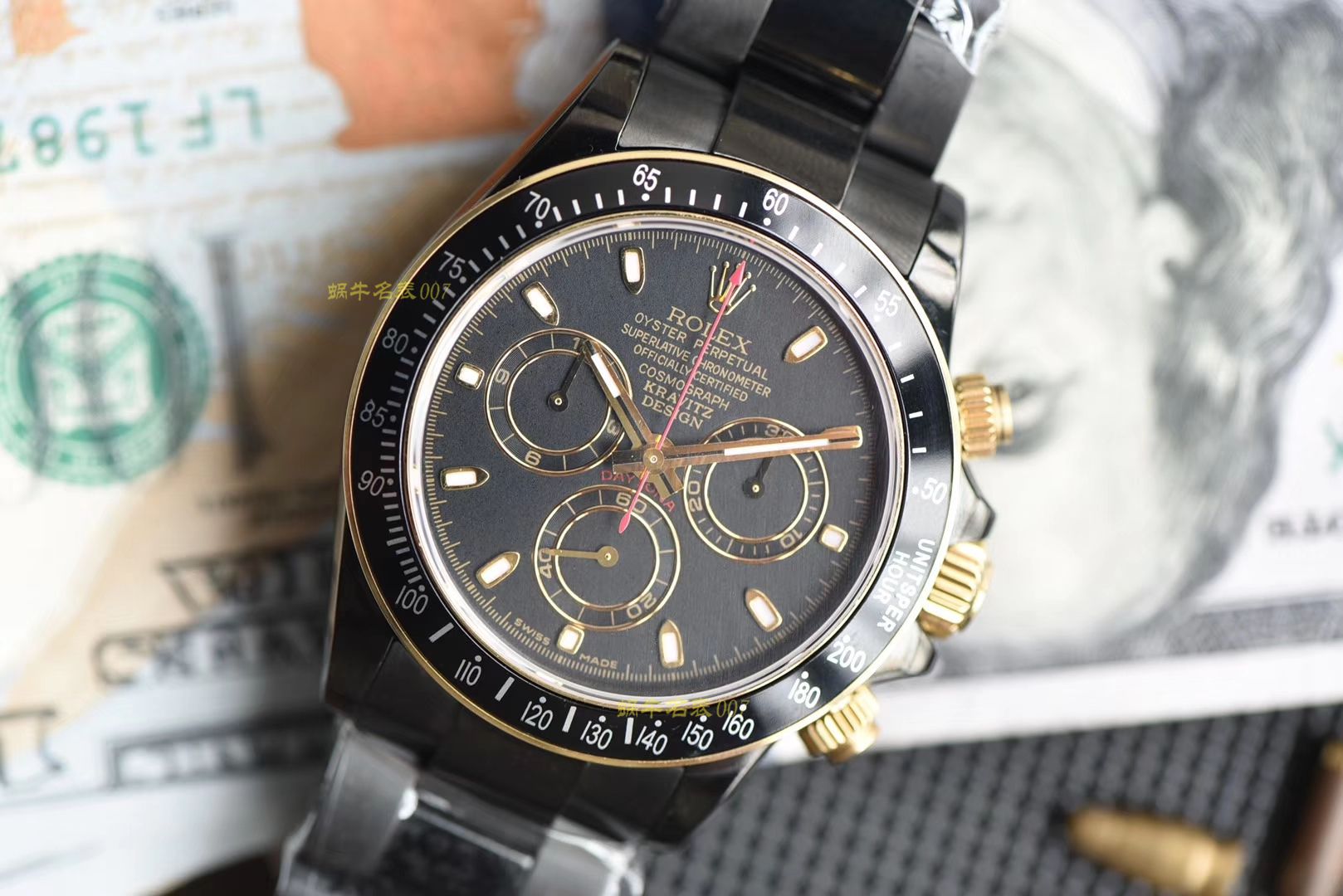 劳力士迪通拿全黑限量版 彩面按键，透底设计‼️极其特别 / R302