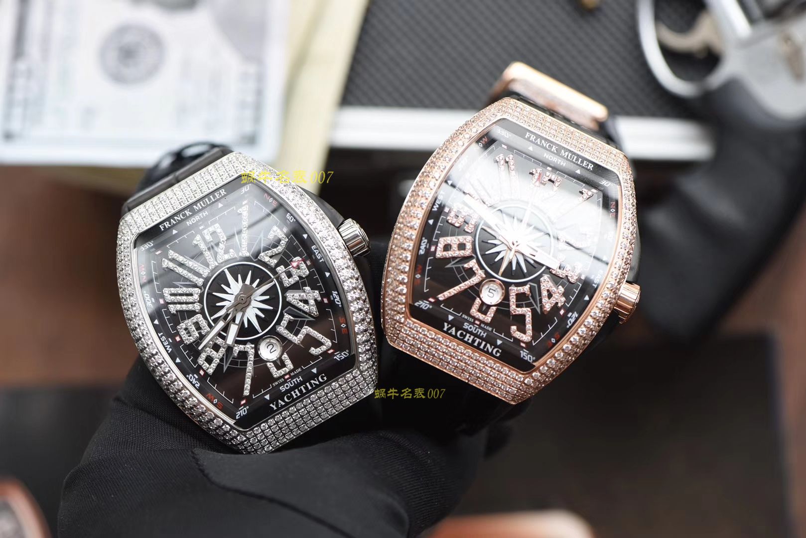 【ABS一比一超A高精仿Franck Muller】法穆兰MEN'S COLLECTION系列V 45满钻腕表 / FL033