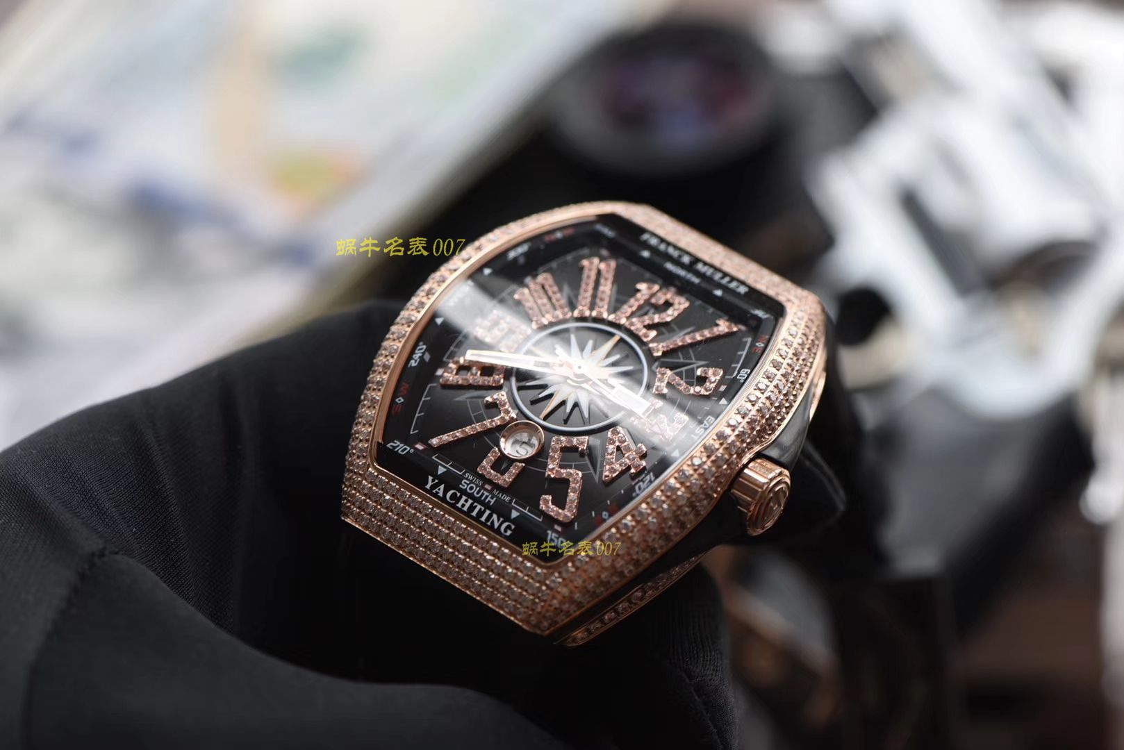 【ABS一比一超A高精仿Franck Muller】法穆兰MEN'S COLLECTION系列V 45满钻腕表 / FL033
