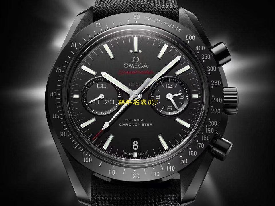 【视频评测OM厂一比一复刻高仿欧米茄月之暗面】OMEGA欧米茄超霸系列311.92.44.51.01.005腕表(墨黑) / M380