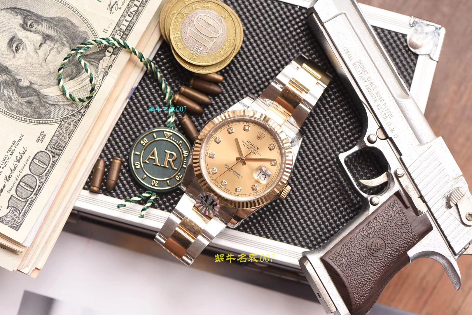 【视频评测AR厂官网劳力士41毫米间金日志】劳力士日志型高仿116333-72213 G香槟盘镶钻腕表 