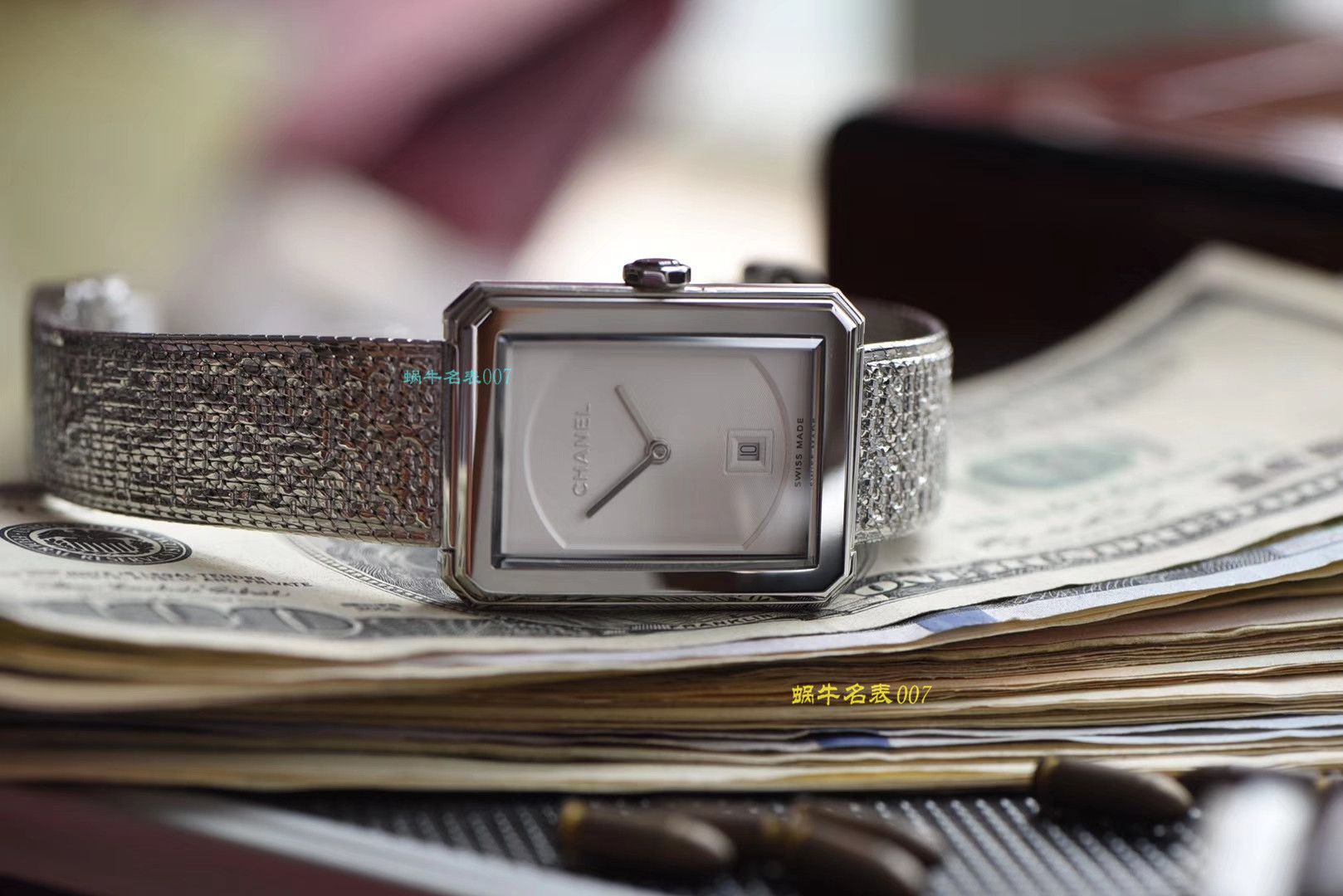 【复刻手表哪家好】香奈儿BOY · FRIEND系列BOY∙FRIEND TWEED女士腕表TWEED斜纹软呢钢带多面可选 / X51