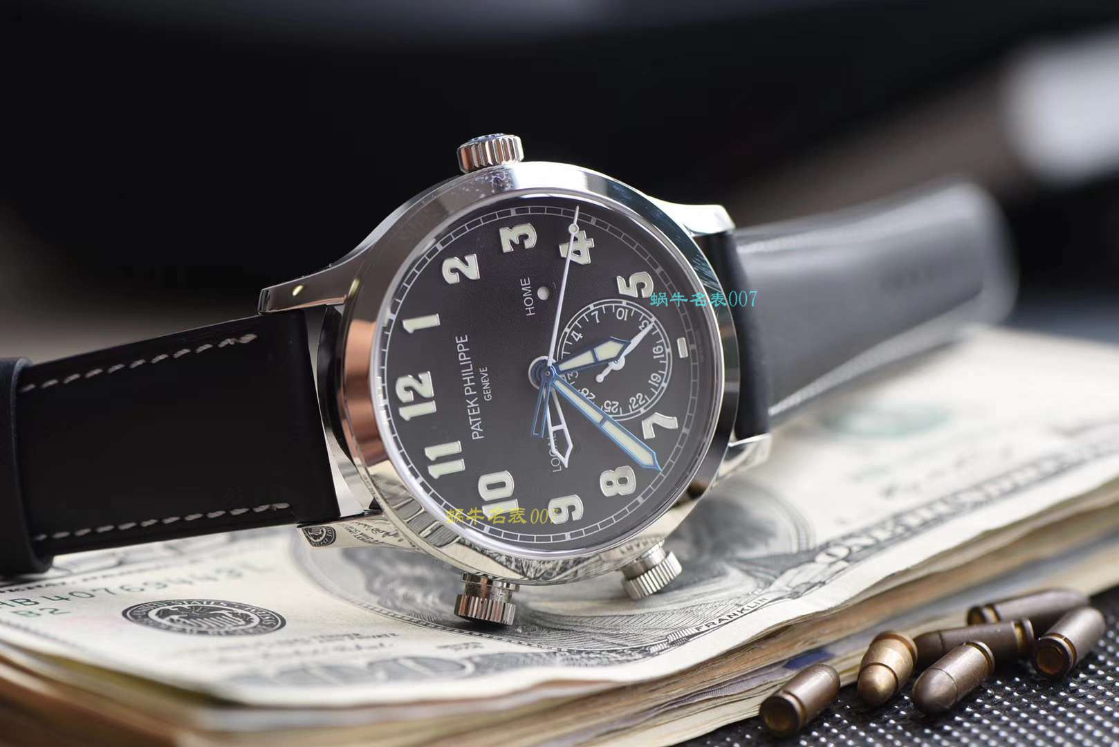 【视频评测百达翡丽复刻表,百达翡丽高仿表多少钱】PATEK PHILIPPE百达翡丽复杂功能计时系列5524G-001腕表 / JS201