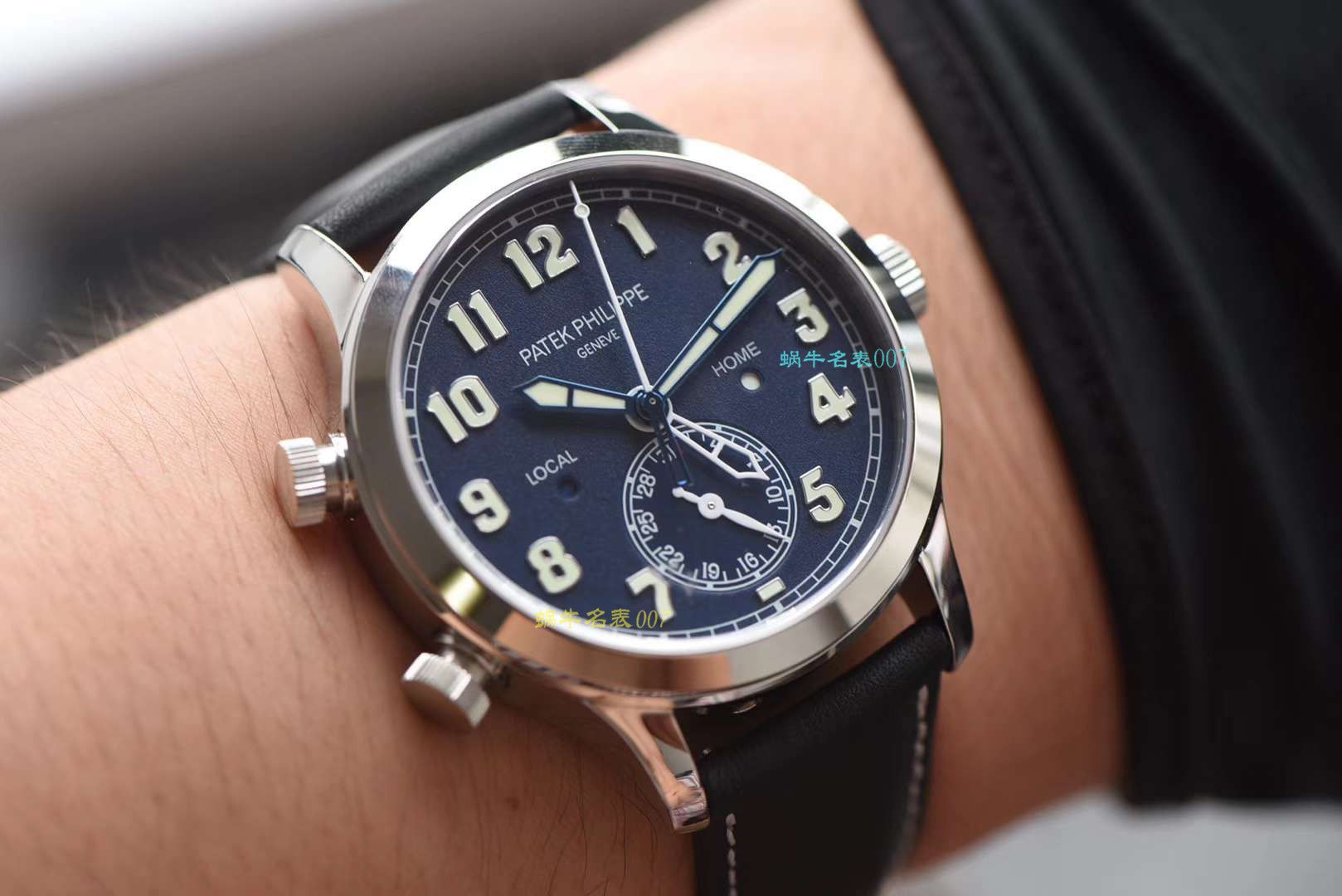 【视频评测百达翡丽复刻表,百达翡丽高仿表多少钱】PATEK PHILIPPE百达翡丽复杂功能计时系列5524G-001腕表 / JS201