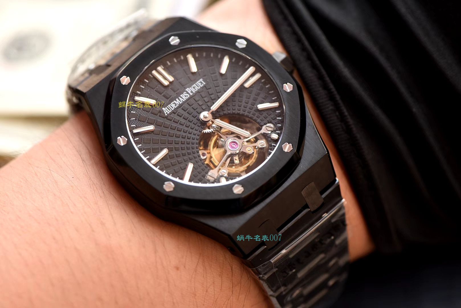 【复刻表吧爱彼复刻表R8黑武士陀飞轮】爱彼皇家橡树系列26522CE.OO.1225CE.01腕表 / AP166