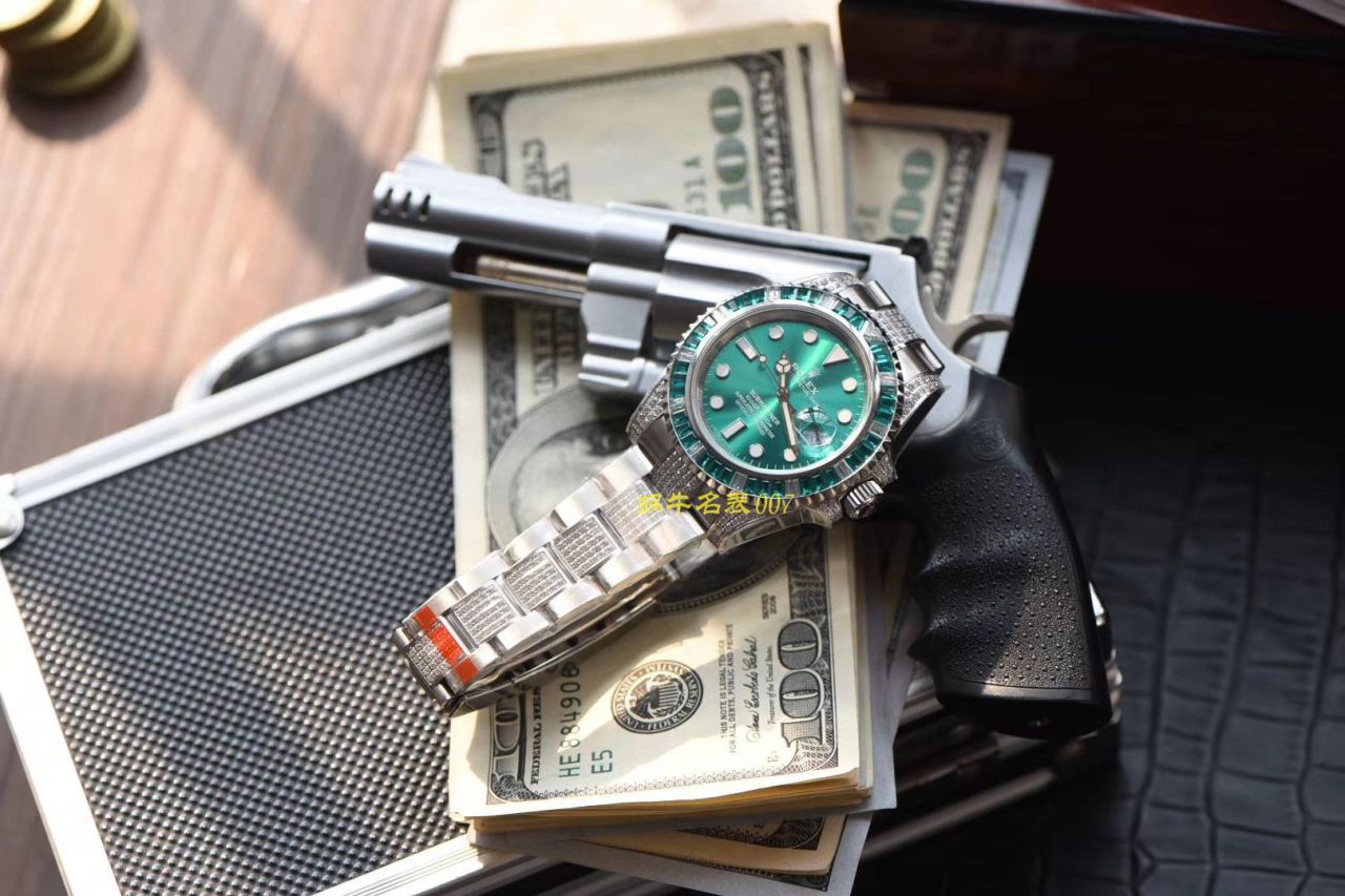 【LF厂顶级复刻劳力士高仿手表】LF帝皇定制版镶钻绿水鬼❗顶级绿钻水鬼 / R363