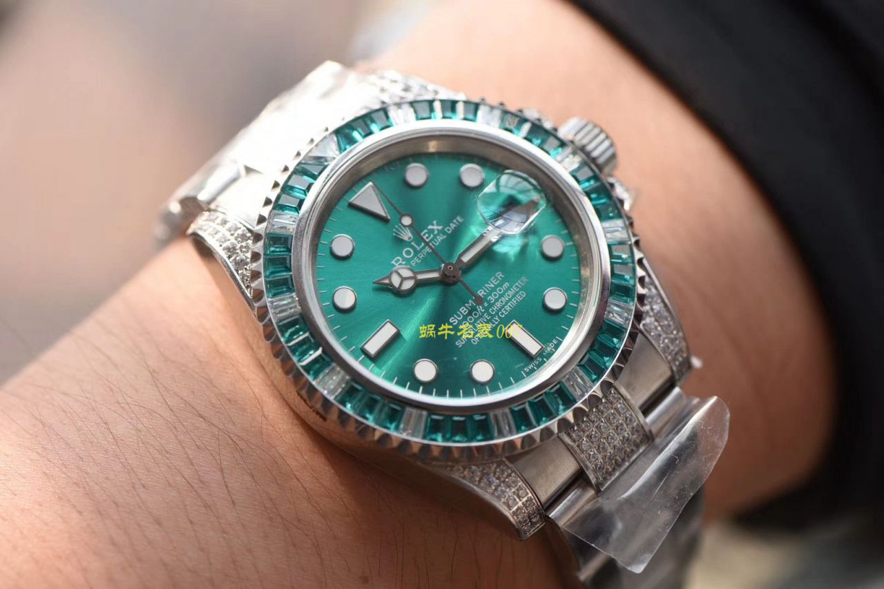 【LF厂顶级复刻劳力士高仿手表】LF帝皇定制版镶钻绿水鬼❗顶级绿钻水鬼 / R363