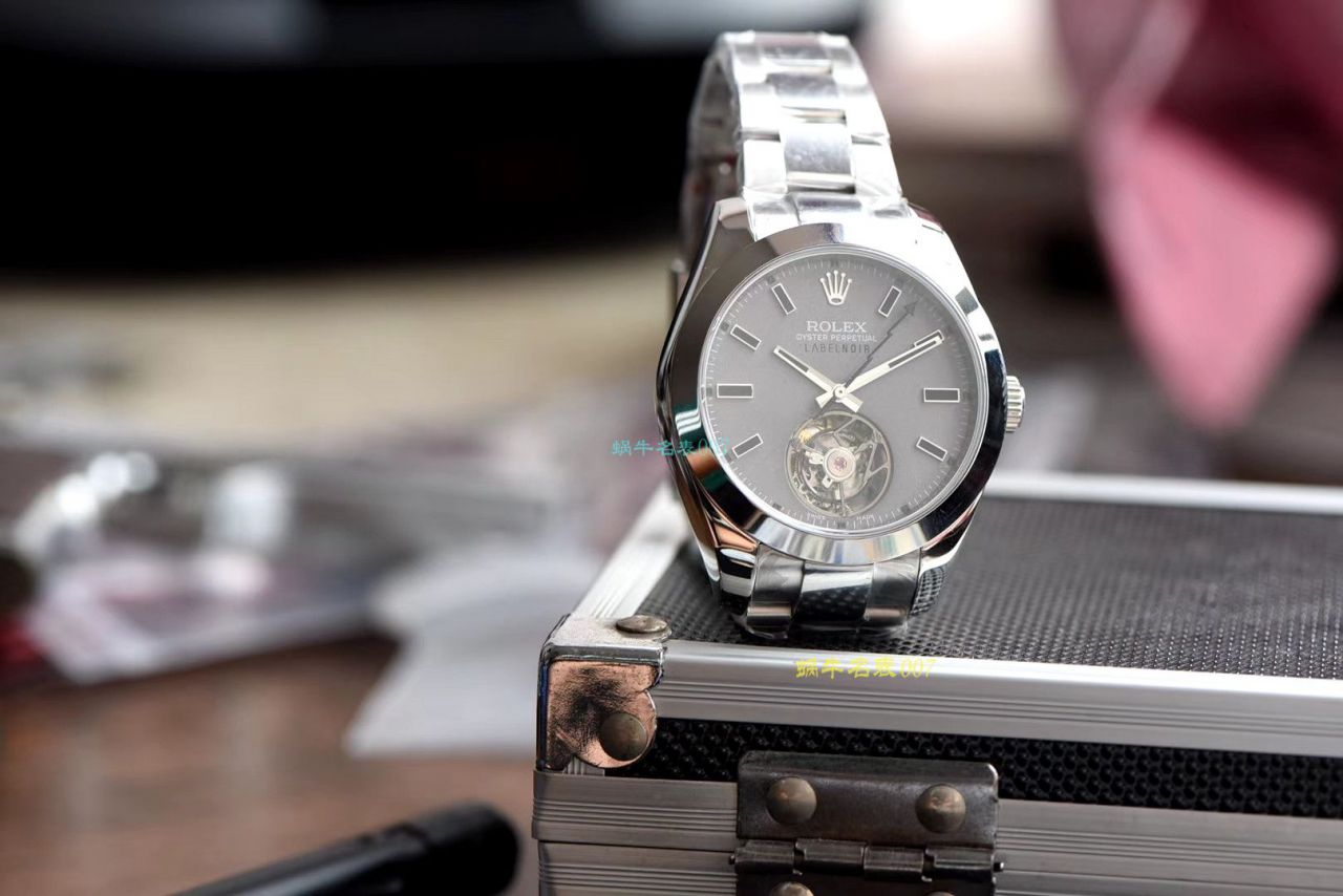 JB厂出品劳力士Label Noir合作开发116400闪电针的数据进行开发蚝式第一枚劳力士顶级复刻高仿陀飞轮腕表 / R361
