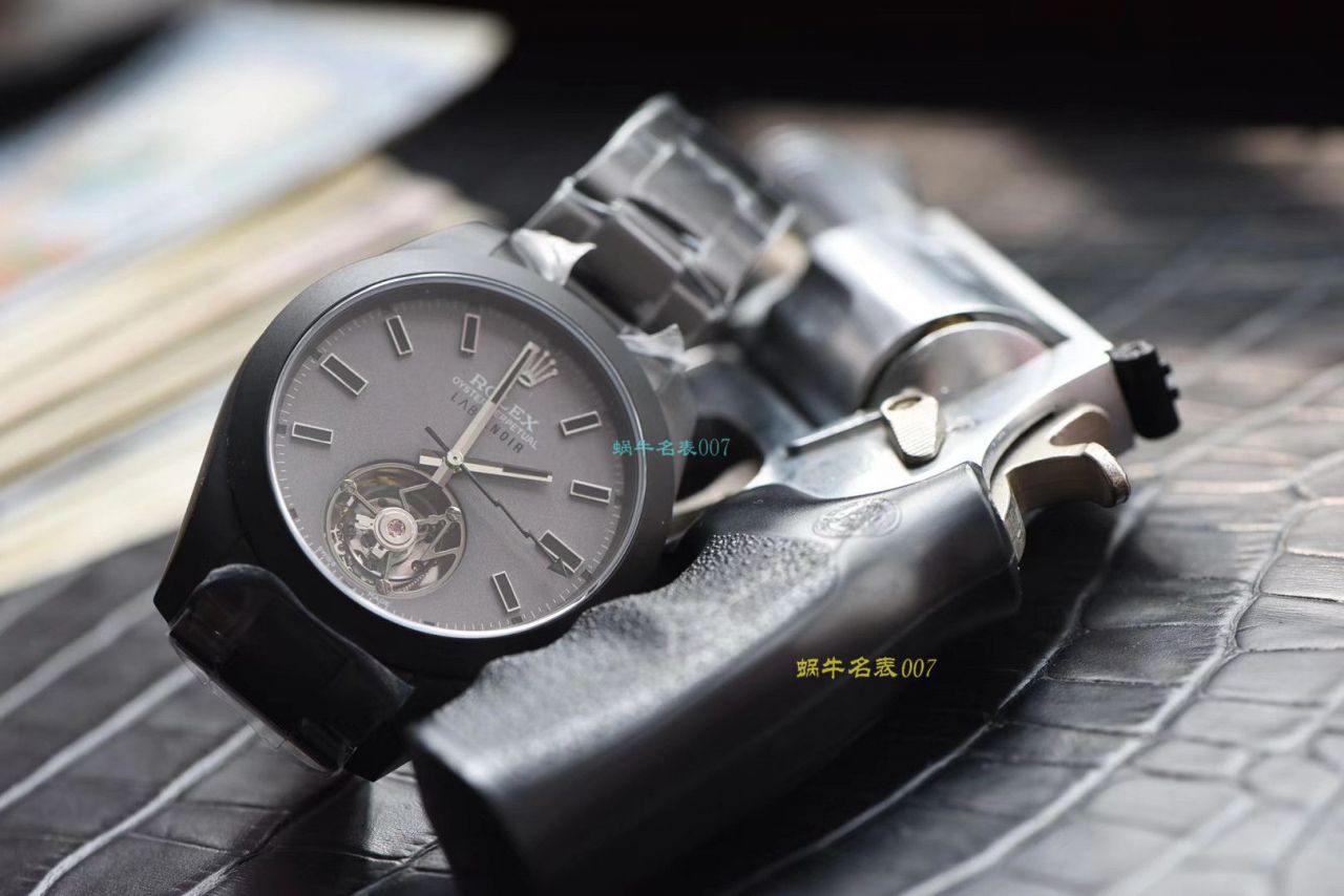 JB厂出品劳力士Label Noir合作开发116400闪电针的数据进行开发蚝式第一枚劳力士顶级复刻高仿陀飞轮腕表 / R361