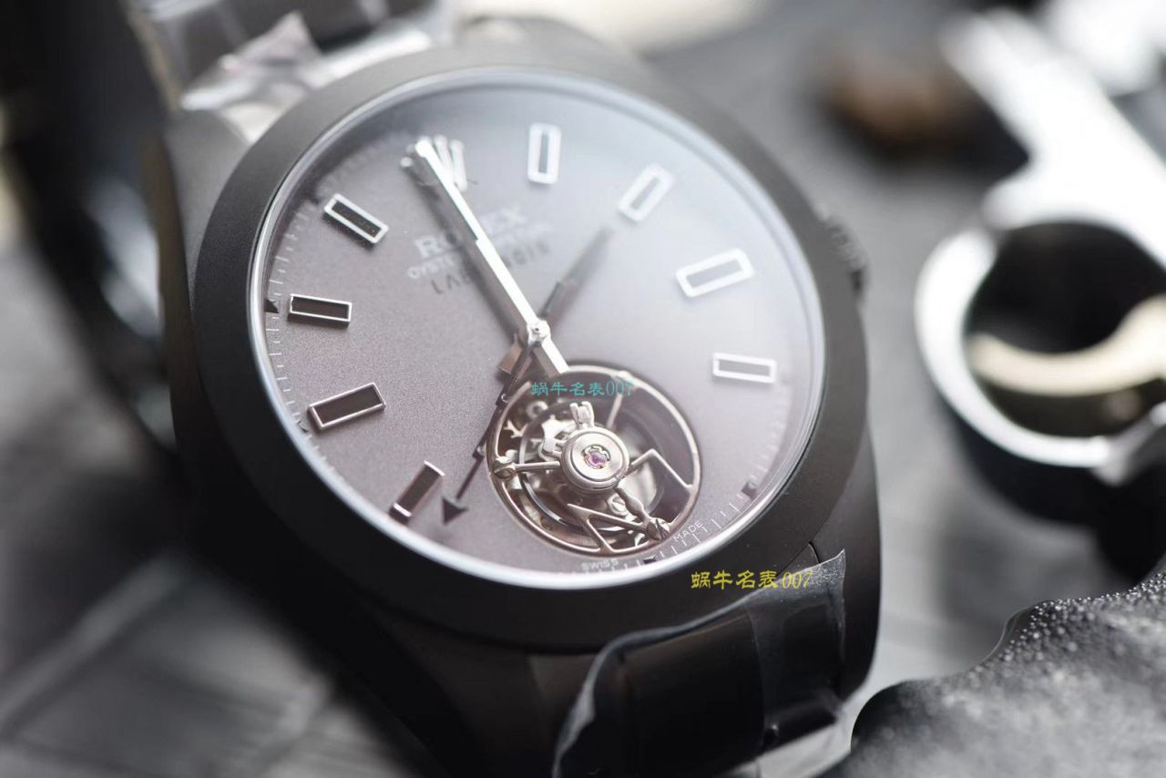 JB厂出品劳力士Label Noir合作开发116400闪电针的数据进行开发蚝式第一枚劳力士顶级复刻高仿陀飞轮腕表 / R361