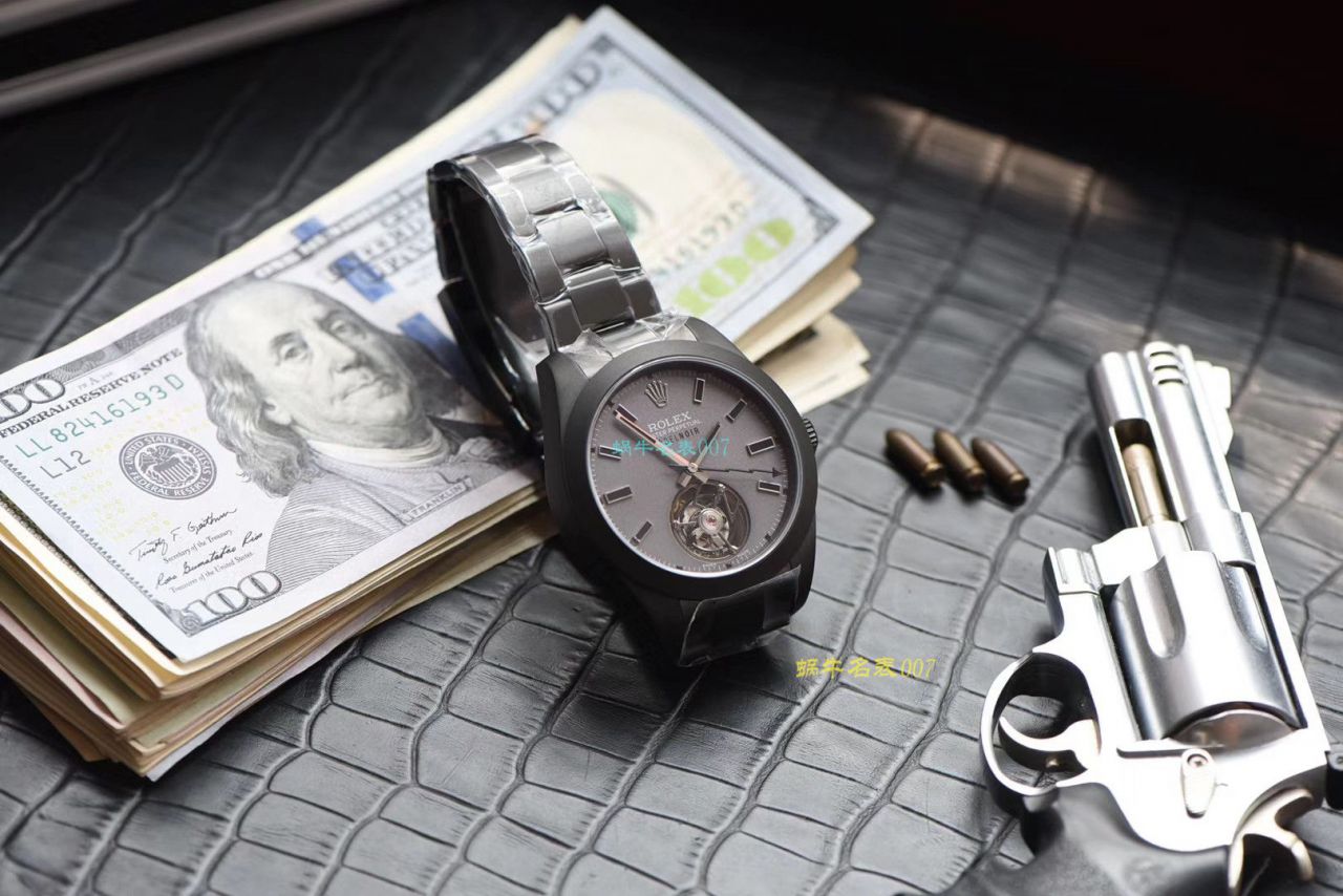 JB厂出品劳力士Label Noir合作开发116400闪电针的数据进行开发蚝式第一枚劳力士顶级复刻高仿陀飞轮腕表 / R361