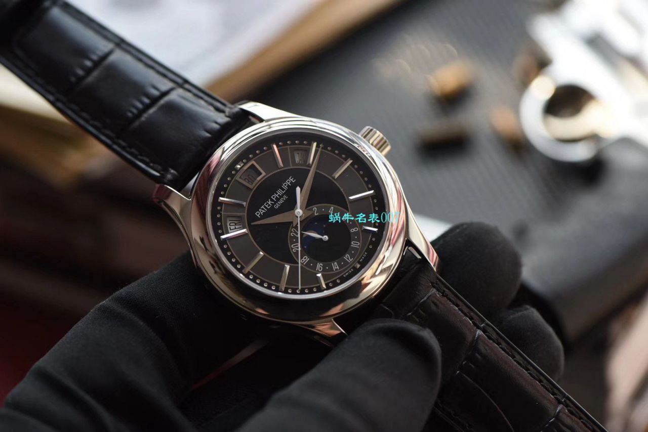 【视频评测GR厂顶级复刻高仿手表】百达翡丽复杂功能计时系列5205G-010 白金腕表 / BD275