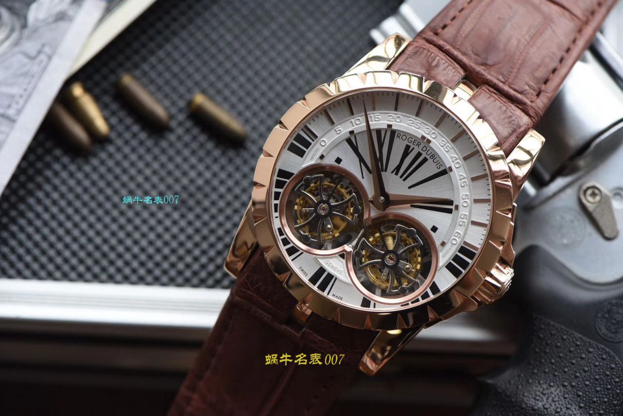 【JB厂罗杰杜彼复刻高仿双飞行陀飞轮手表】Roger Dubuis罗杰杜彼EXCALIBUR（王者系列）系列RDDBEX0249腕表 / LJ031