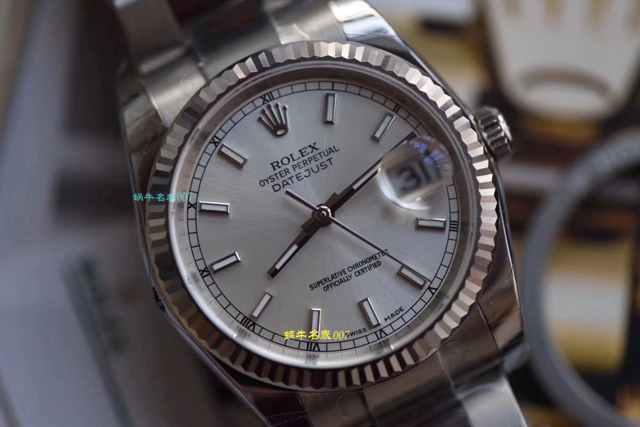 【视频评测什么叫复刻表，最好的复刻表】DJ厂劳力士日志型36高仿116234-G-63600银石腕表 / R360