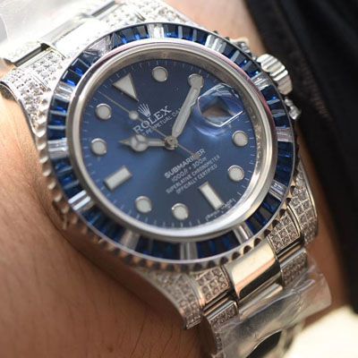【LF厂顶级劳力士复刻高仿手表】LF帝皇定制版镶钻蓝水鬼❗顶级蓝钻鬼116619LB-97209