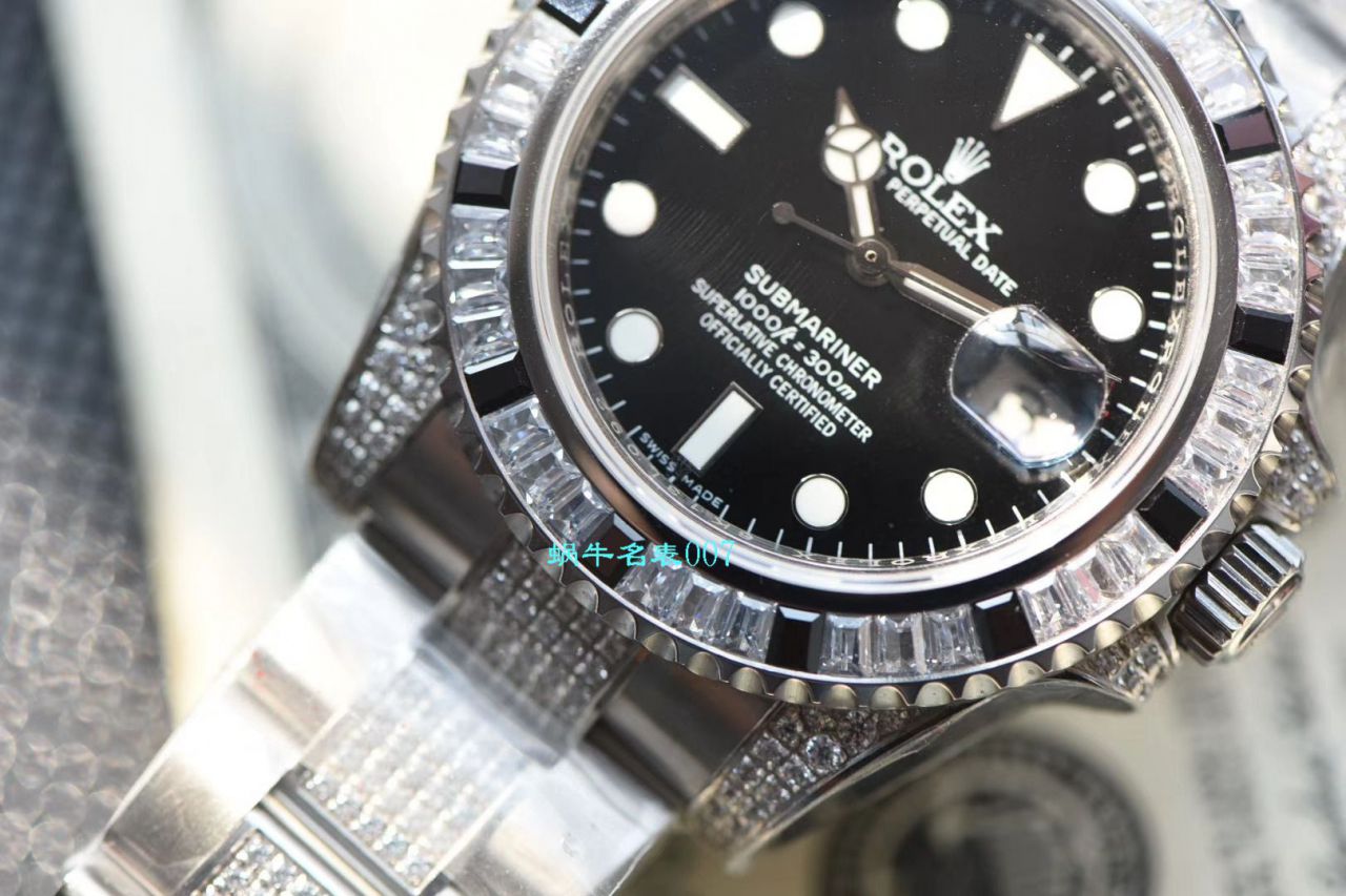 【LF厂劳力士复刻高仿表】LF帝皇定制版镶钻黑水鬼，顶级黑钻鬼116610LN-97200  / R367