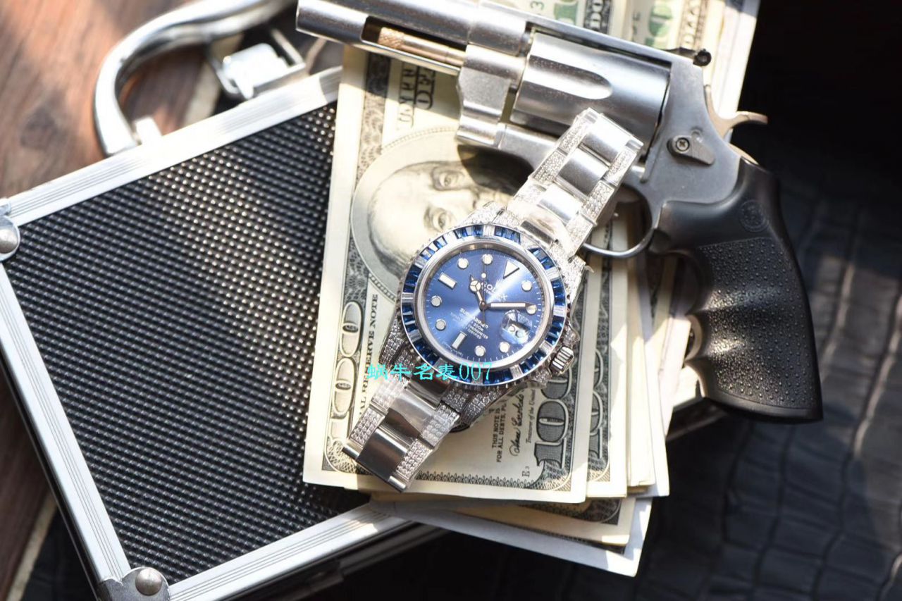 【LF厂劳力士复刻高仿表】LF帝皇定制版镶钻黑水鬼，顶级黑钻鬼116610LN-97200  / R367