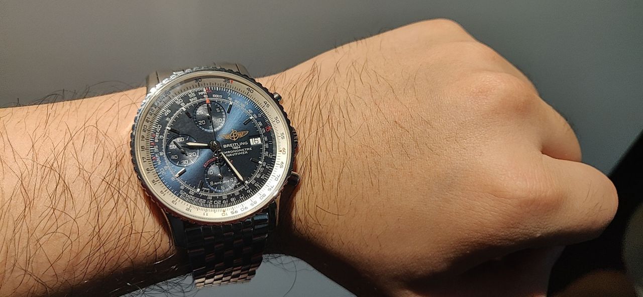 款堪称百年经典！百年灵航空计时原单货蓝面+黑面+皮带+钢带A1332412|C942|451A / BL083