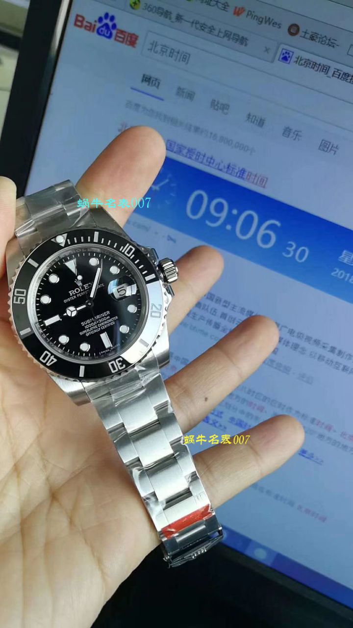 【哪里能买到好的瑞士复刻表】视频评测NOOB厂迄今为止最强ROLEX绿水鬼～V9版本黑水鬼 / FK07