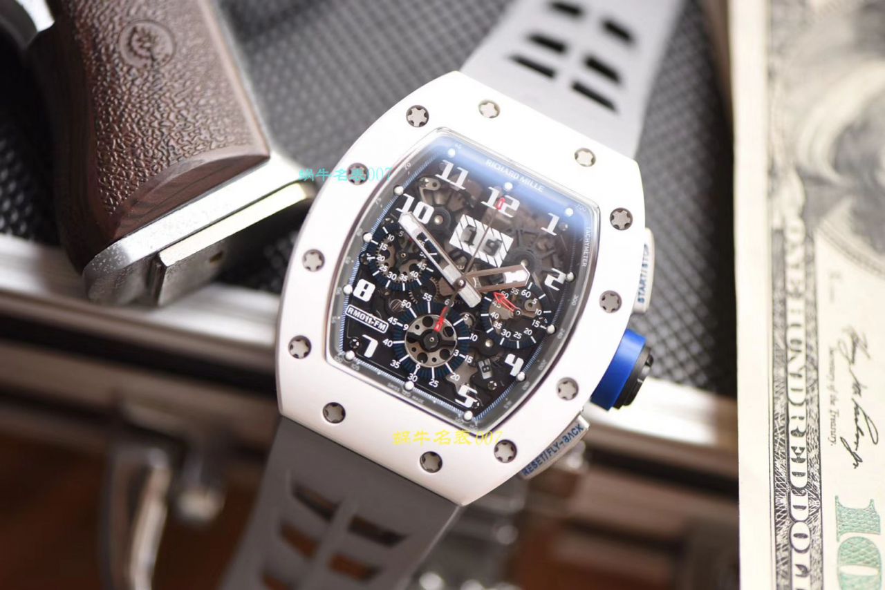 【视频评测KV厂RICHARD MILLE复刻手表】理查德米勒男士系列RM 011白面陶瓷限量款腕表 / KVRM01199