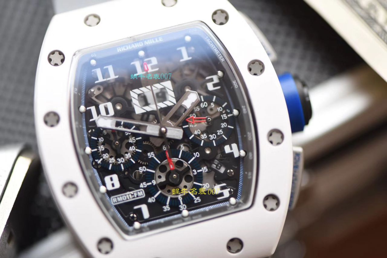 【视频评测KV厂RICHARD MILLE复刻手表】理查德米勒男士系列RM 011白面陶瓷限量款腕表 / KVRM01199