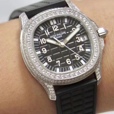 【PPF厂PATEK PHILIPPE复刻表】百达翡丽AQUANAUT高仿5069G-001 白金女士腕表