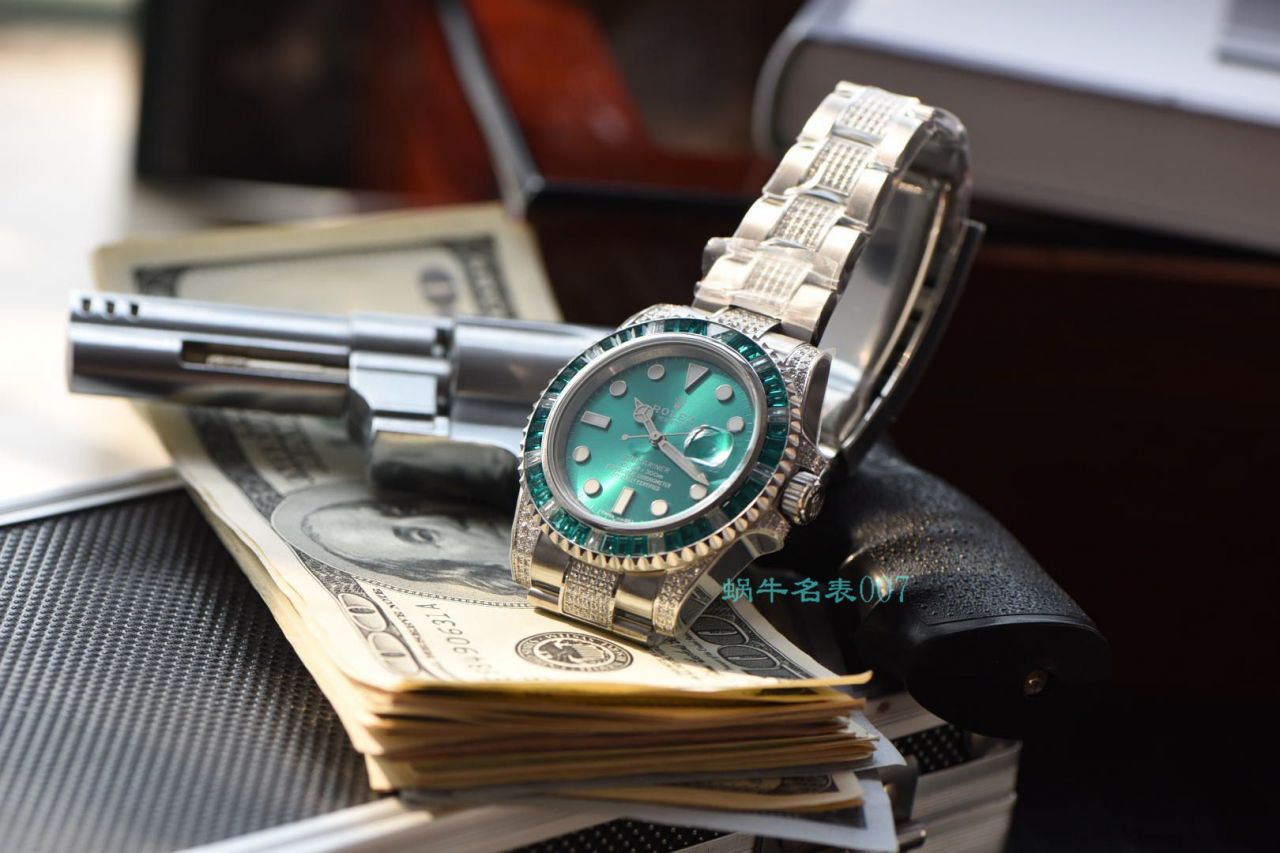 【LF厂顶级复刻劳力士高仿手表】LF帝皇定制版镶钻绿水鬼❗顶级绿钻水鬼 / R363